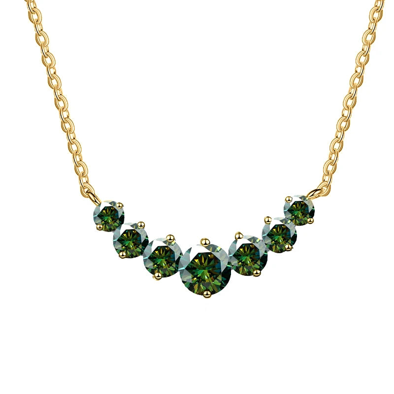 Joyce Kelly All D VVS1 Moissanit-Halskette für Damen, GRA-zertifiziert, 18 Karat Gelbgold vergoldet, 925er Sterlingsilber, Hochzeit, feiner Schmuck