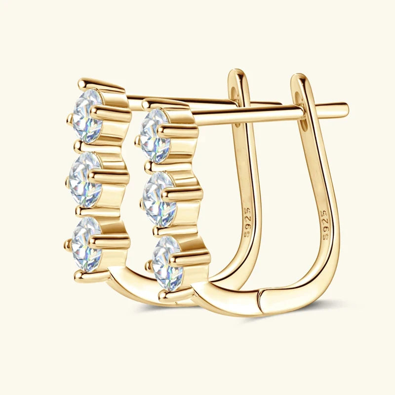 1,7 cttw D Farbe Moissanit Ohrringe Halskette 925 Sterling Silber Y-förmiger Anhänger Halsketten Schmuckset für Frauen Charmantes Geschenk