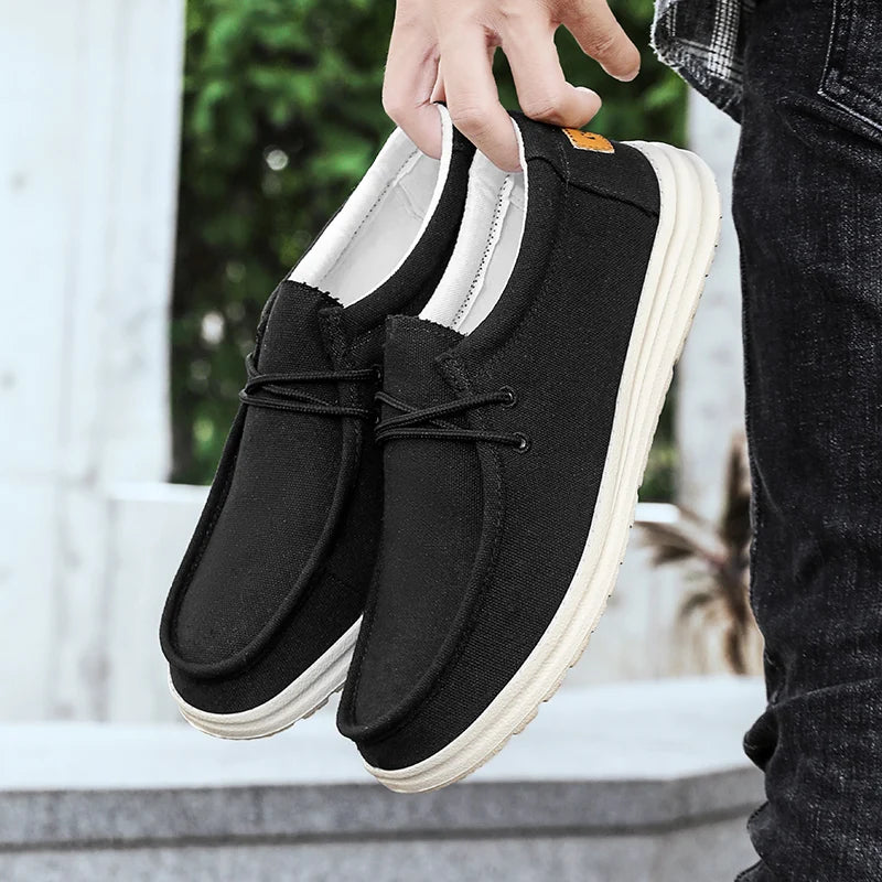 2025 neue männer Turnschuhe Sommer Atmungsaktive Männer Laufschuhe Stoff Licht Keine-Rutsch Komfortable Outdoor Walking Schuhe Loafer