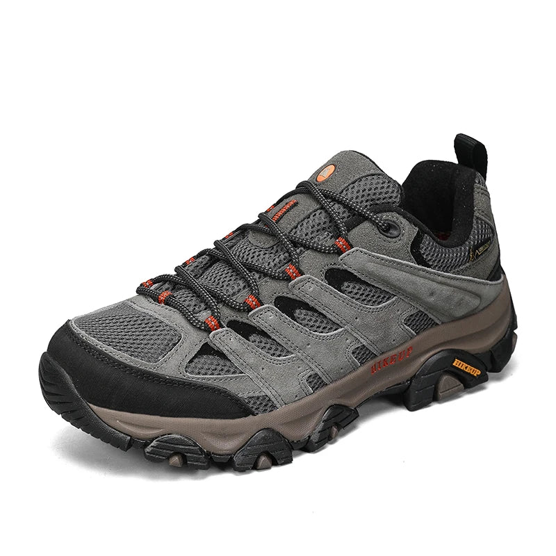 HIKEUP Turnschuhe für Männer Wanderschuhe Leder Trekking Stiefel Frauen Camping Jagd Herren Berg Taktische Stiefeletten Laufen Sneaker