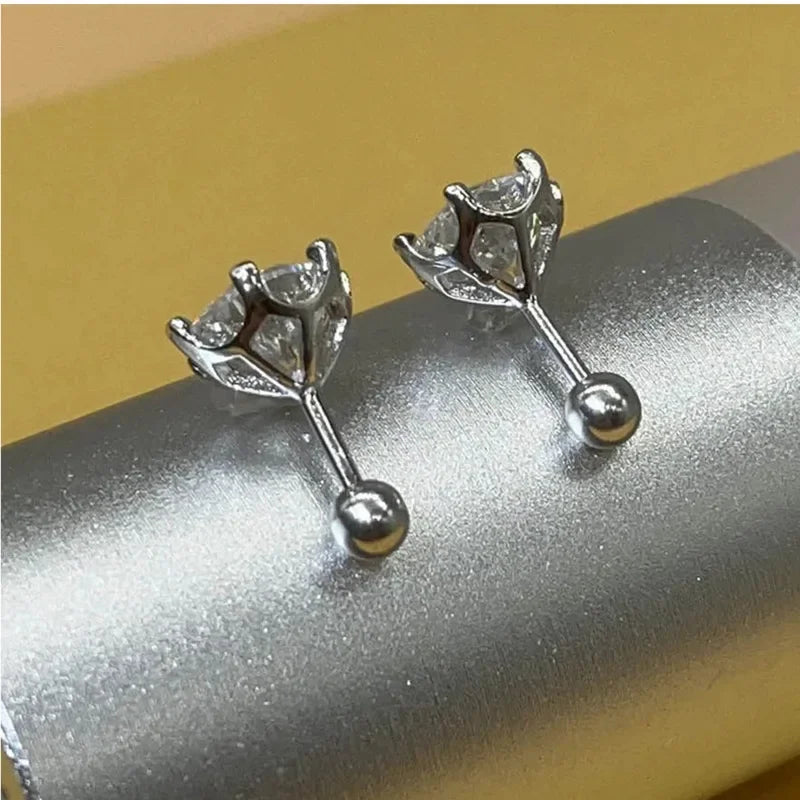 BIJOUX STORY 0,5-2 ct Moissanit Schraube Ohrstecker D Farbe 925 Sterling Silber Diamant Ohrringe Für Frauen Hochzeit Edlen Schmuck