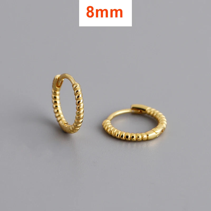 INZATT Echt 925 Sterling Silber Twisted Rope Form 18 Karat Creolen für Frauen Klassischen Feinen Schmuck Geometrische Zubehör