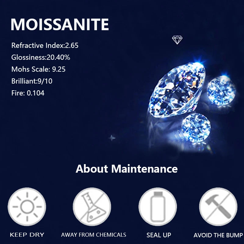 925 Silber 0,3 Karat * 2 Moissanit klassische Retro elegante Temperament vielseitige hochwertige Herren- und Damenohrringe