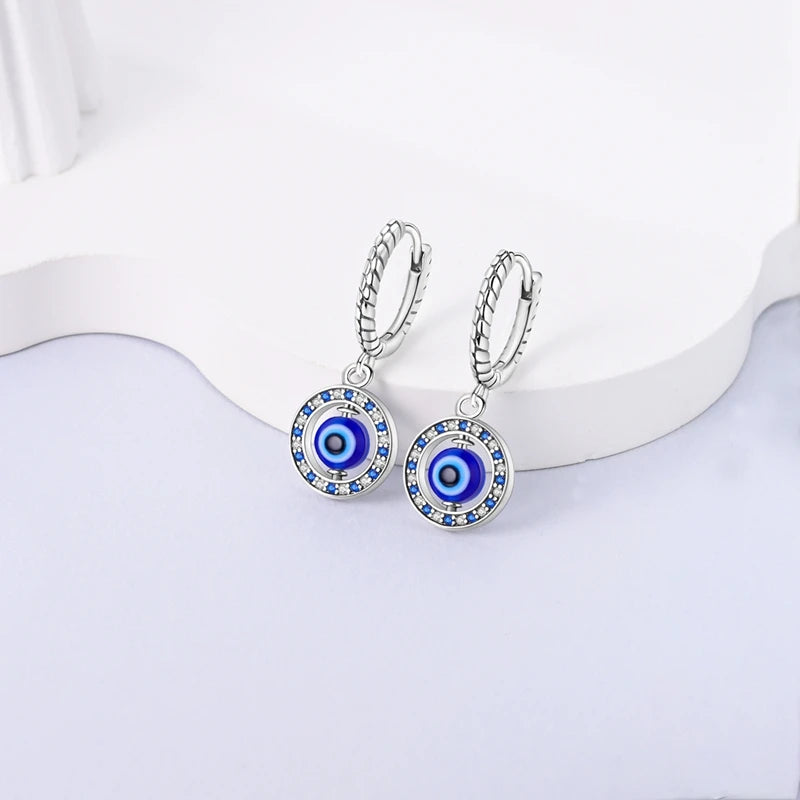 Creolen Original 925 Sterling Silber Blaues Sternenlicht Kristall Feuerdrache Schmetterling Ohrringe Für Frauen Party Hochzeit Schmuck