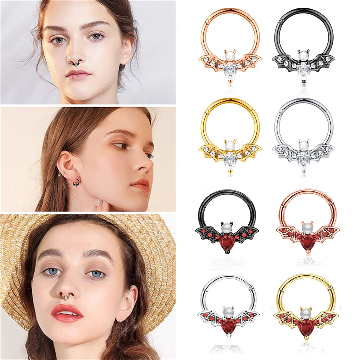 4 Stück 16G Edelstahl Septum Clicker