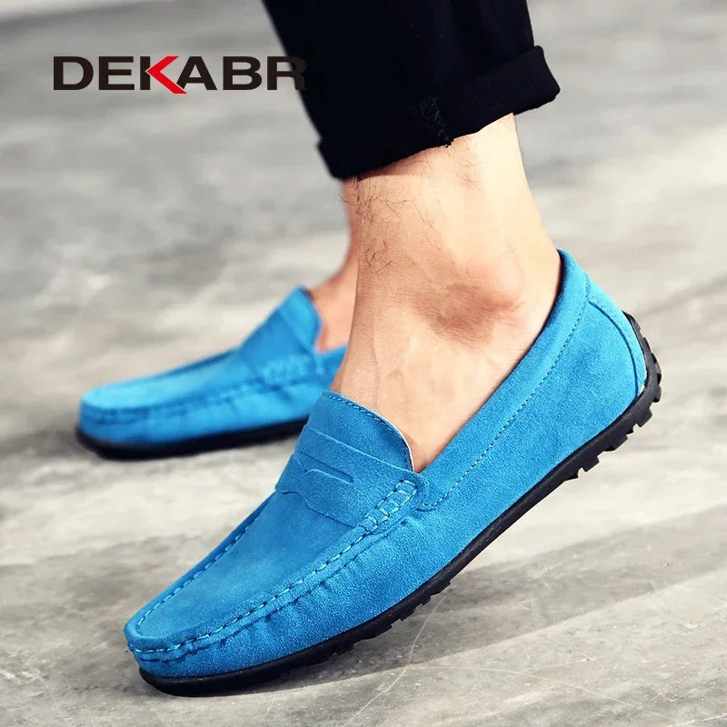DEKABR Marke Mode Sommer Stil Weiche Slipper Aus Echtem Leder Hohe Qualität Flache Beiläufige Schuhe Atmungsaktive Männer Wohnungen Fahren Schuhe