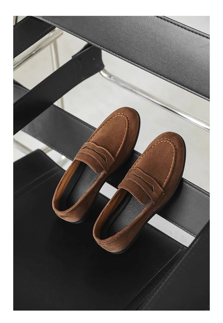 Herbst Wildleder Loafer Mann Große Größe 45 Komfort Slip-on Casual Schuhe Männer Wohnungen Retro Braun Mokassins Für Männer zapatos de hombre
