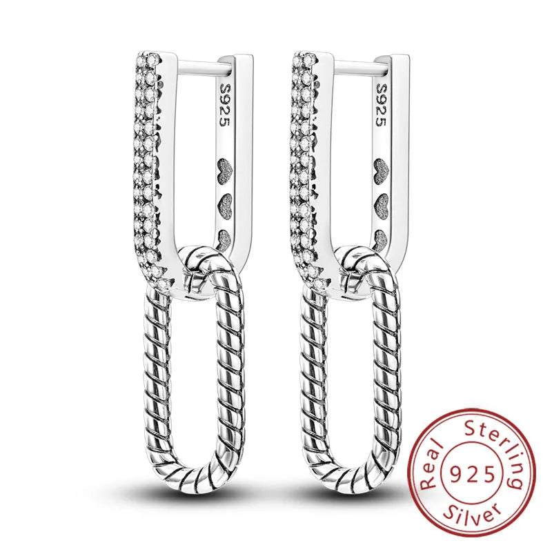 Damen-Ohrringe, 925er-Sterlingsilber, Creolen, Herz, Zirkon, Stern-Tropfenohrringe für Damen, Mode, Party, Geburtstag, Schmuck, Geschenke