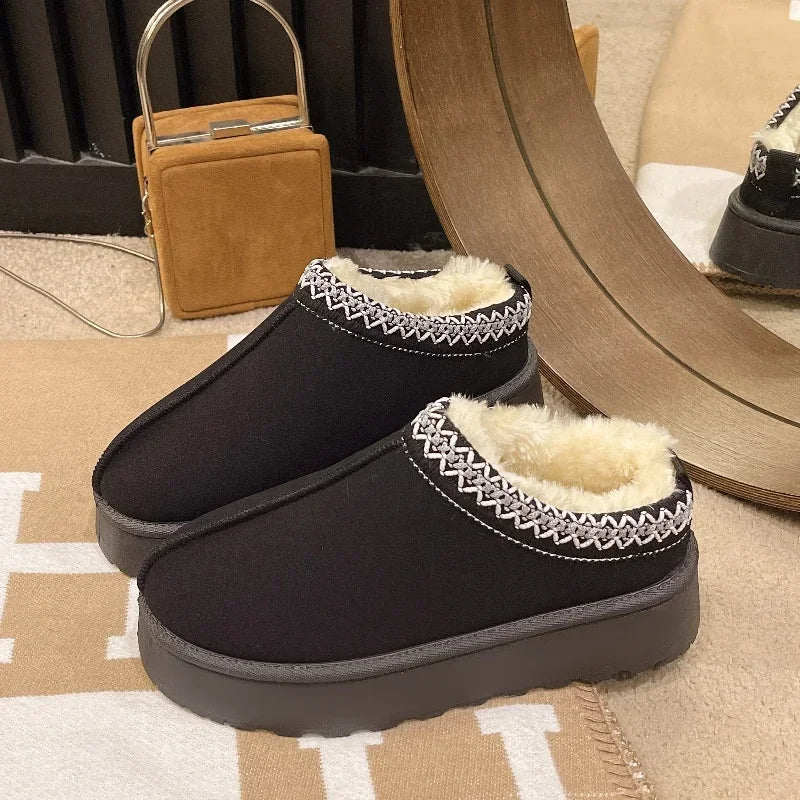 Damen Winter-Fell-Hausschuhe
