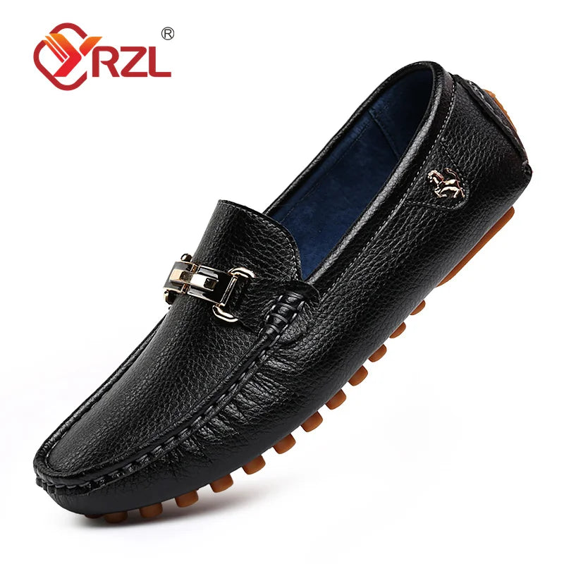 YRZL Loafer Herren Handgefertigte PU-Leder Loafer Casual Driving Flats Slip-on-Schuhe Luxuriöse bequeme Mokassins Weiße Loafer Schuhe Herren