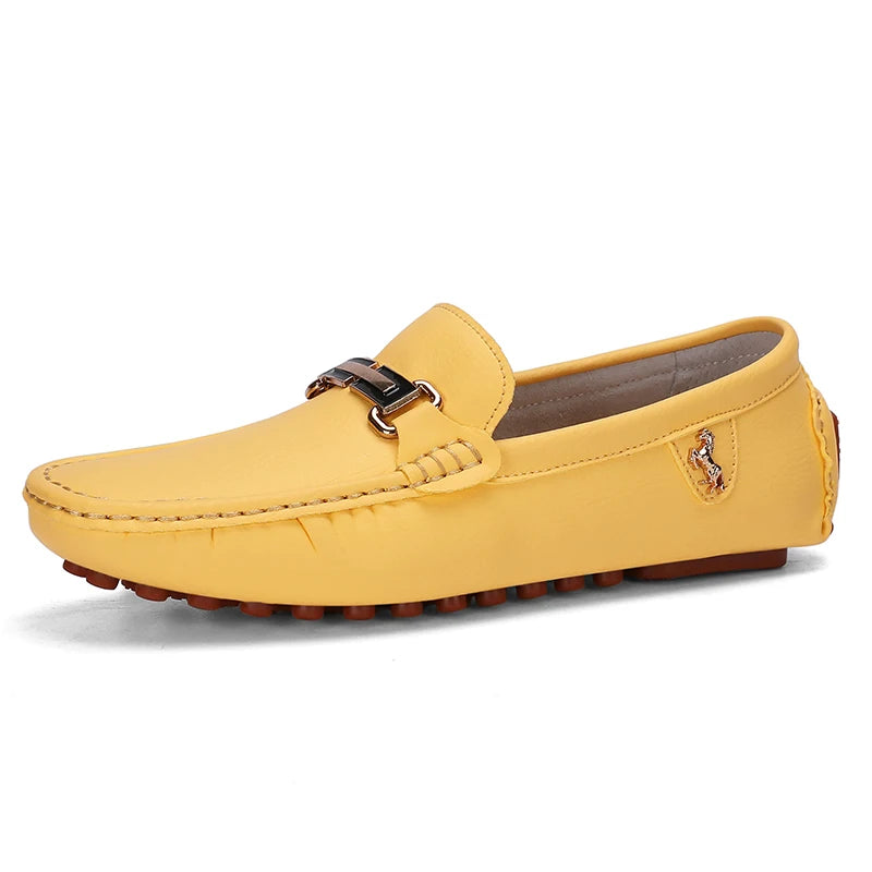 YRZL Schuhe für Herren, handgefertigt, PU-Leder, Loafer, lässig, zum Fahren, flache Schuhe, Slip-on-Schuhe, luxuriöse, bequeme Mokassins, weiße Loafer-Schuhe für Herren