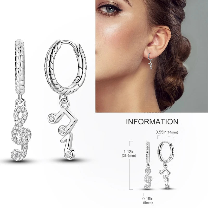 Creolen aus 925er-Sterlingsilber, Mond, Sonne, Original-Ohrring, Anhänger, Zirkon, Herzform, Stern-Ohrring, für Frauen und Mädchen, zur Herstellung von Schmuck