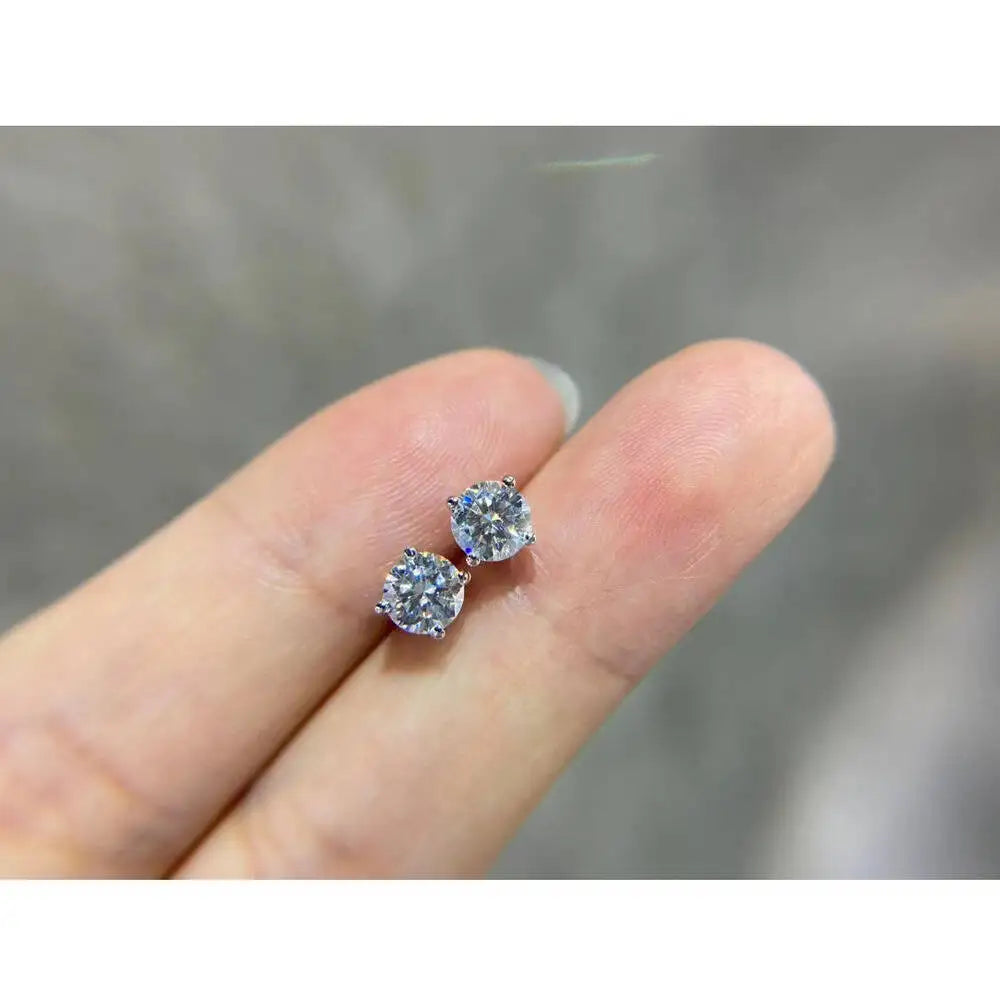 TY 2,0 ct Moissanit Ohrringe Für Frauen Lab Grown Dia Ohr Studs Sterling Sier Edlen Schmuck Geschenk S925 Sterling Silber Ohrringe