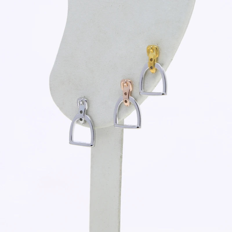 100% Sterling Silber geometrische Steigbügel Tropfen Ohrringe für Frauen Roségold/Gold/Silber Farbe einfaches Design niedlichen feinen Schmuck