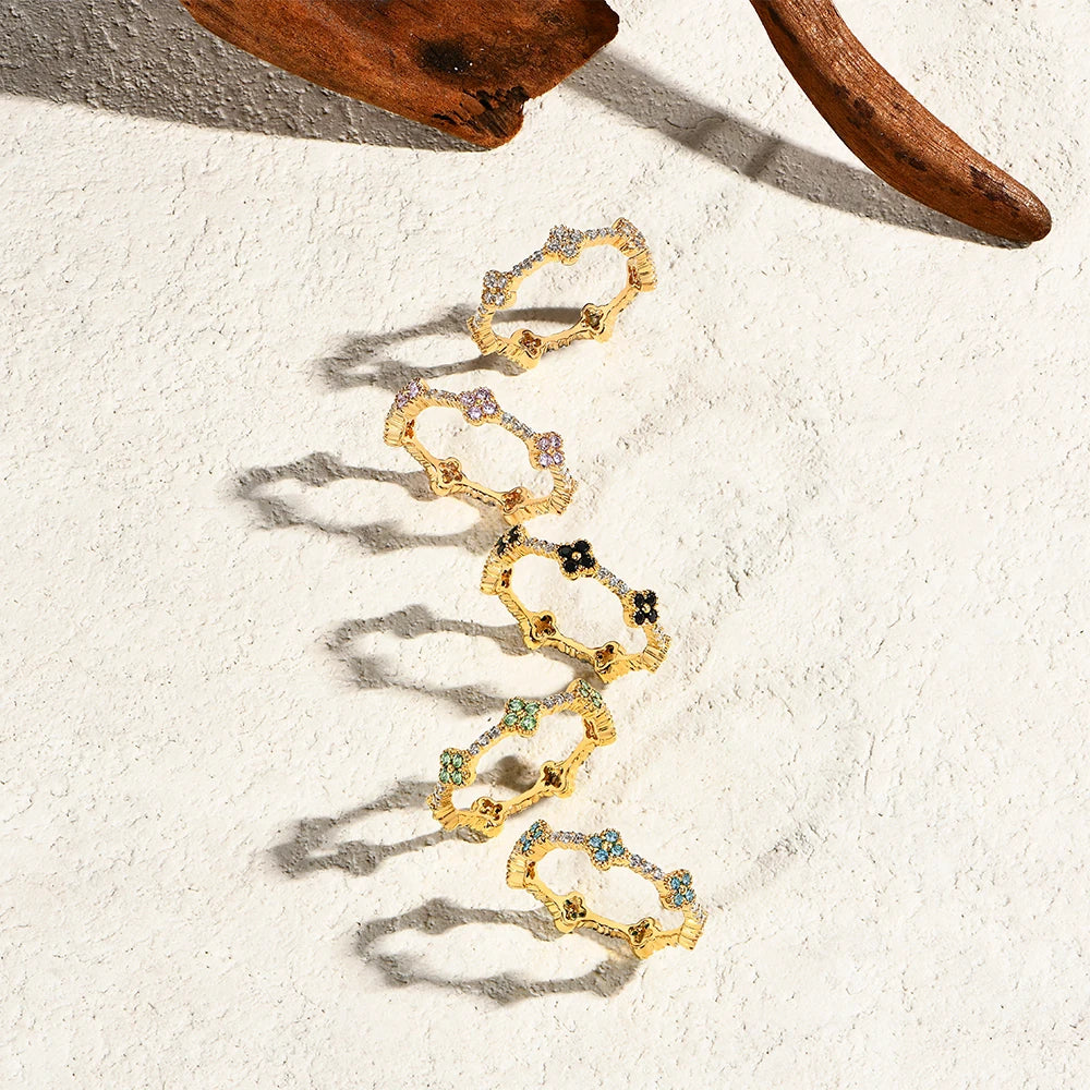 ATTAGEMS Eternity DVVS1 Moissanit-Ring für Damen, 100 % echtes 925er-Sterlingsilber, vergoldet, Hochzeit, Party, Charm, edler Schmuck, neu