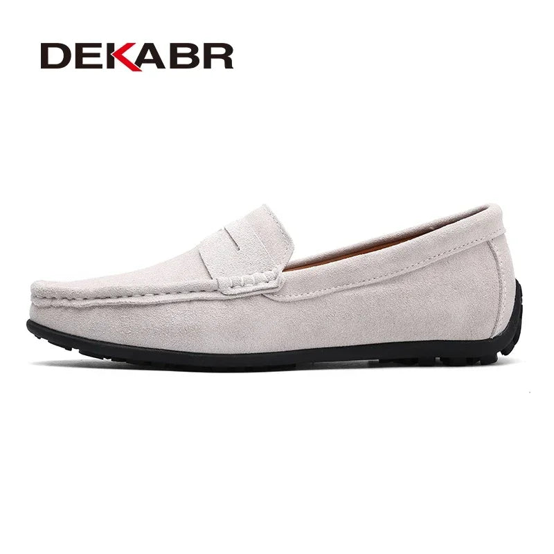 DEKABR Marke Mode Sommer Stil Weiche Slipper Aus Echtem Leder Hohe Qualität Flache Beiläufige Schuhe Atmungsaktive Männer Wohnungen Fahren Schuhe