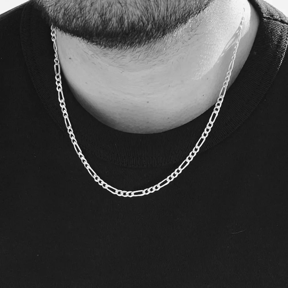 925er Sterlingsilber Figaro-Kette