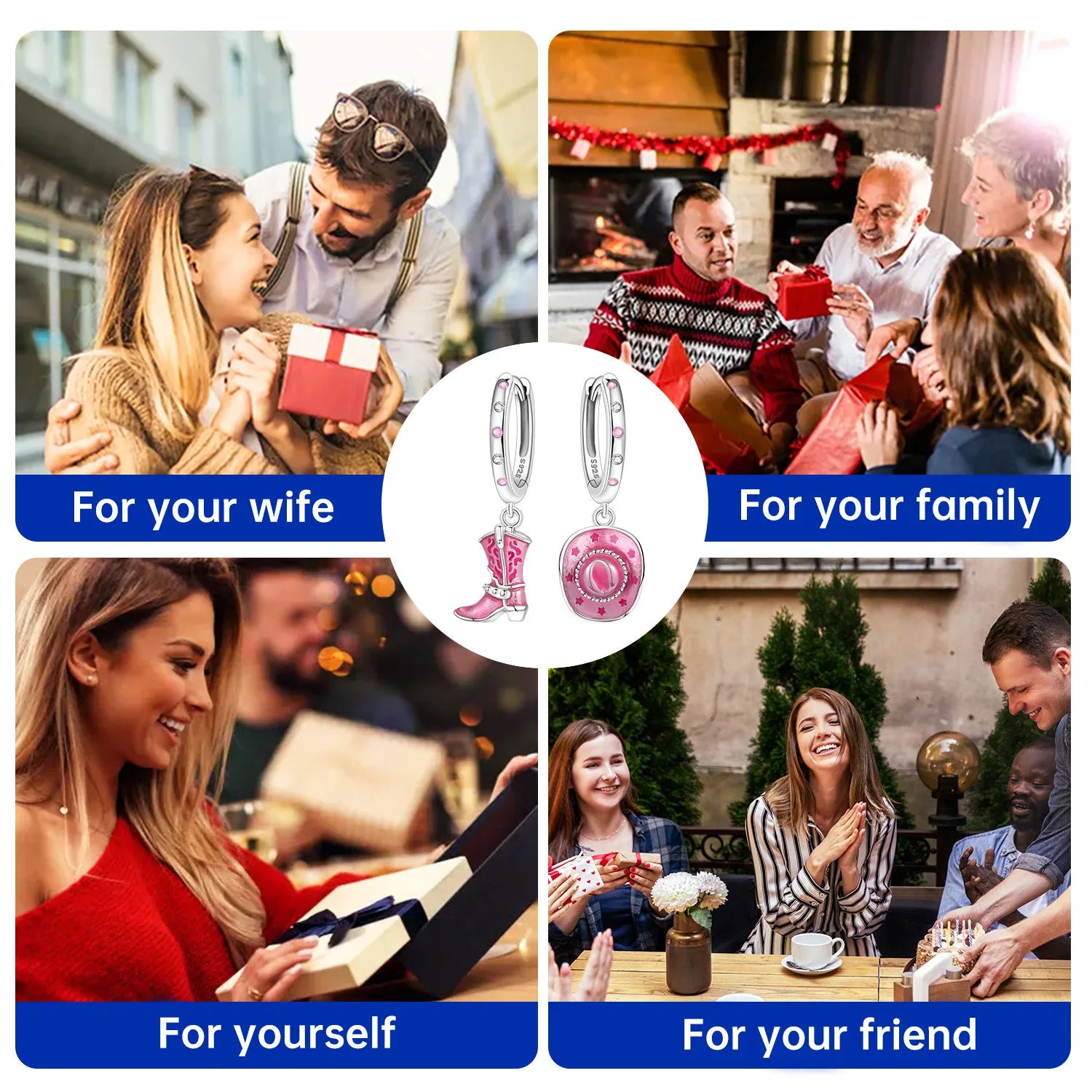 Orstarry 925 Sterling Silber Rosa Denim Hut Stiefel Ohrring Key Lock Ohrringe Tropfen Ohrringe Für Frauen Party Geschenke Trendy Schmuck