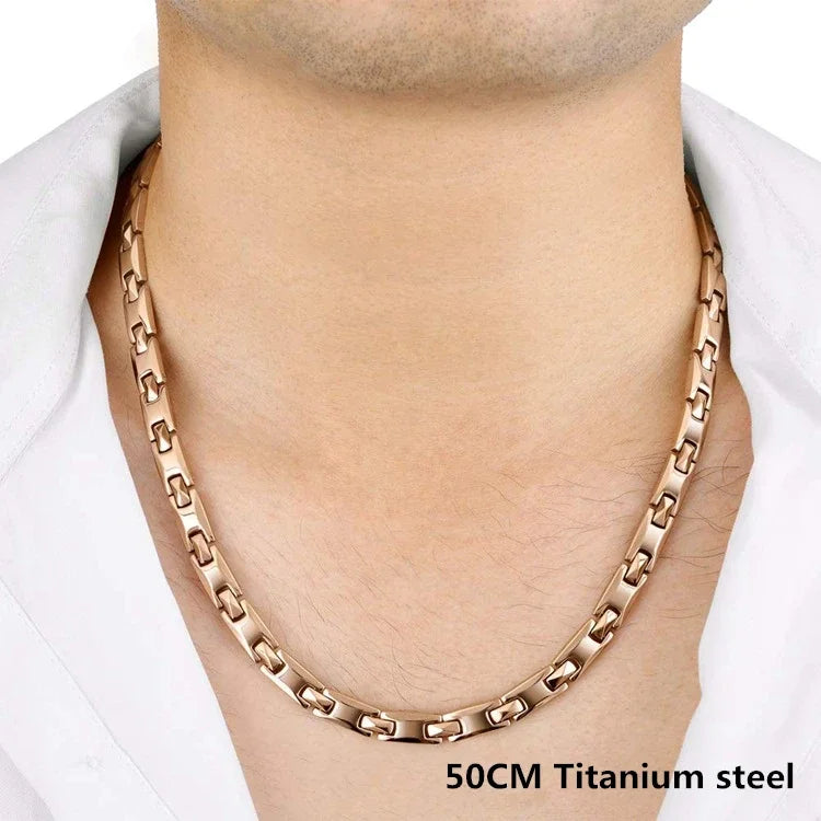 ARADOO Titan Stahl Zirkonia Magnetische Halskette Hämatit Therapie Edelstahl Halsband Halskette Kragen