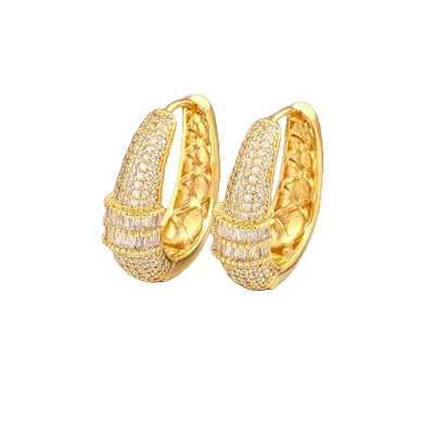 Farbige Zirkon-Statement-Ohrringe