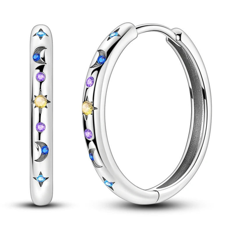2025 neue 925 Sterling Silber Creolen Blumen Zirkon Tropfen Ohrringe Stud Für Frau Feine Geburtstag Hochzeit Schmuck Geschenke