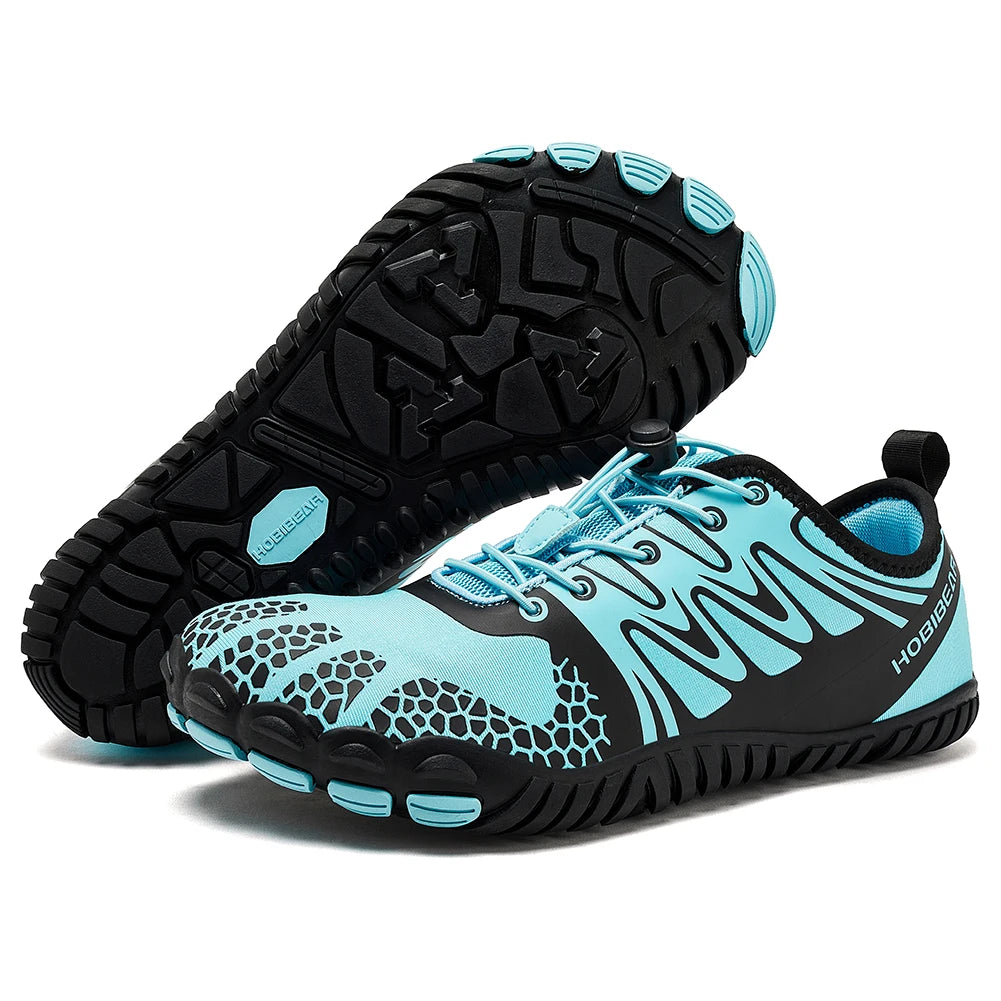 HOBIBEAR Barfußschuhe mit breiter Zehenpartie für Unisex, Kunstleder, Outdoor-Walking-Sneaker, Zero Drop, minimalistische Schuhe mit elastischem Band