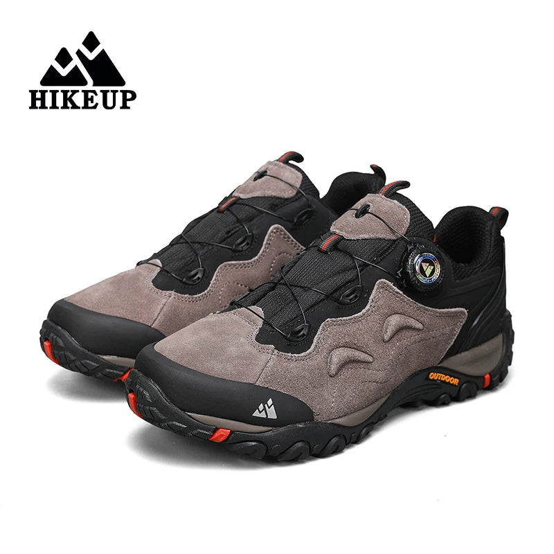 HIKEUP-Lederschuhe für Herren, Outdoor-Wanderschuhe, Touristentreckingsneaker, Bergsteigen, Trail-Joggingschuhe, Spannschloss