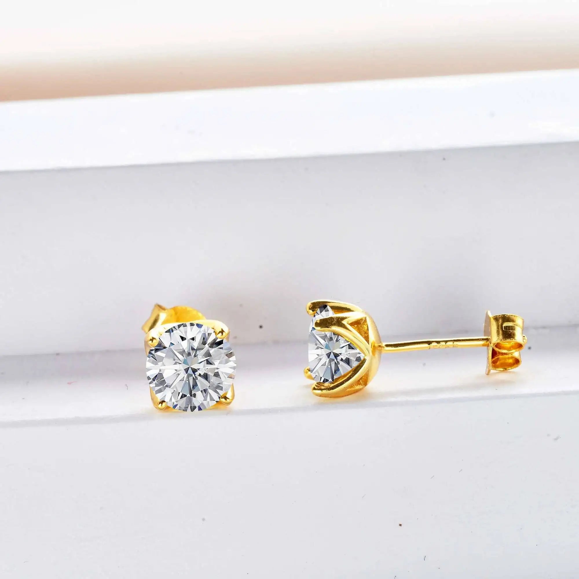 Vvs d Farbe Moissan ite Ohrring Sterling versilbert 18 Karat Gold Ohr stecker für Frauen Hochzeit mit schwarzen Karte Diamant Test