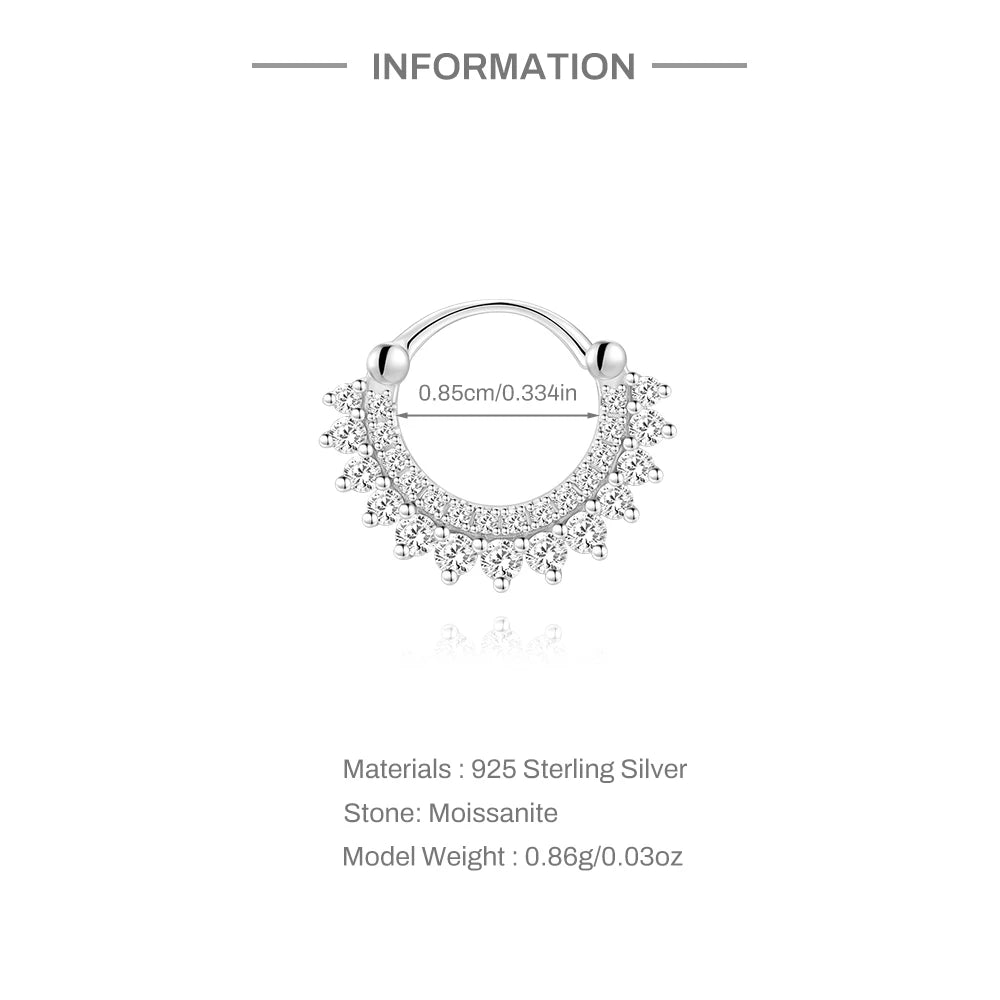 Aide Moissanit-Diamant-Ohrstecker für Damen, originales 925er-Sterlingsilber, Schraubverschluss, Damen-Moissanit-Ohrring mit flacher Rückseite, Juwel