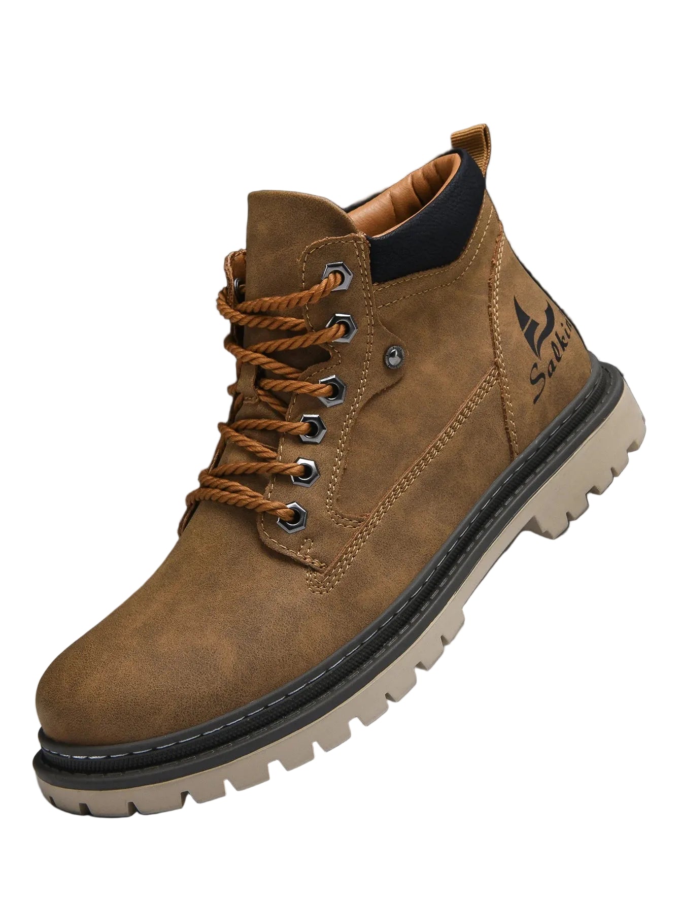 Herren Leder High Top Stiefel – Anti-Rutsch Outdoor Wanderschuhe Winter