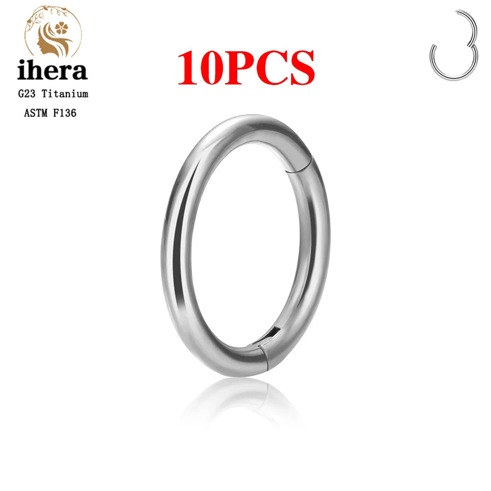 10/50PCS G23 Titan Nasenring Für Frauen Piercing Schmuck Runde Ohrring Hoop 16/18/20G Ohr Tragus Knorpel Helix Körper Schmuck