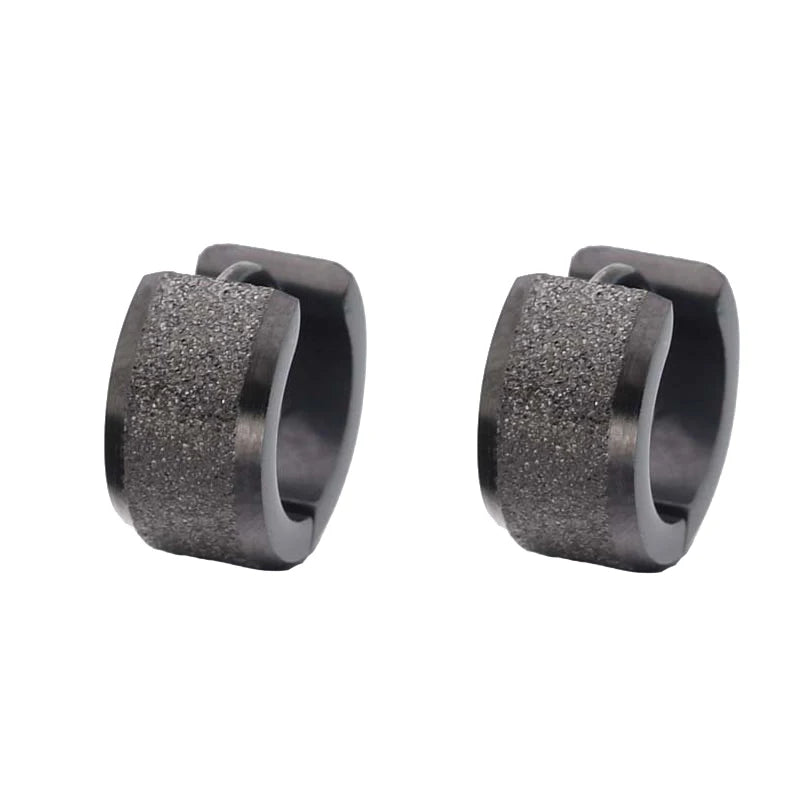Edelstahl – Schwarz- Huggie-Ohrringe Unisex
