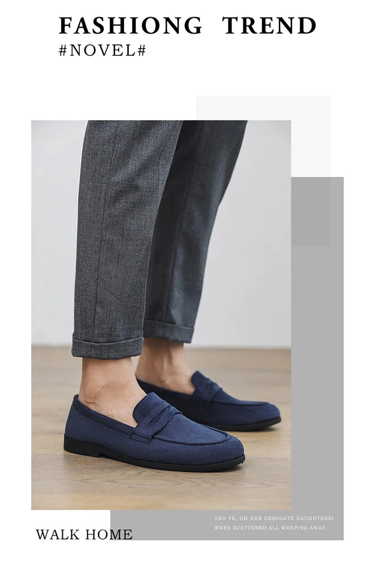 Herbst Wildleder Loafer Mann Große Größe 45 Komfort Slip-on Casual Schuhe Männer Wohnungen Retro Braun Mokassins Für Männer zapatos de hombre
