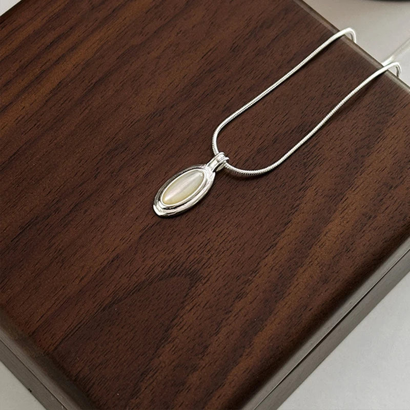 PANJBJ Onyx-Halskette aus 925er-Sterlingsilber für Frauen und Mädchen, prägnante Individualität, Modeschmuck, Geburtstagsgeschenk, Dropshipping