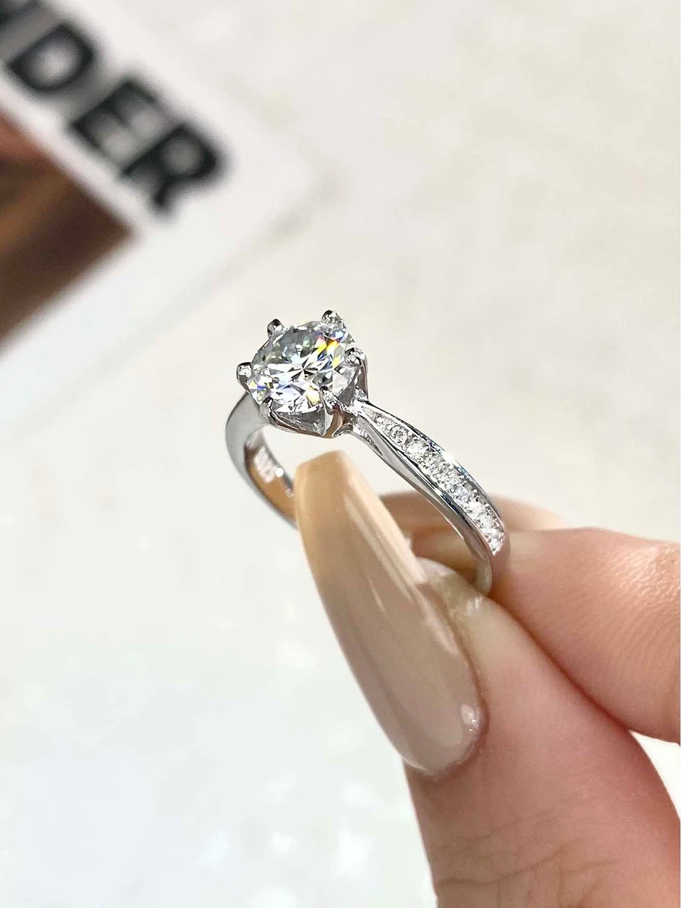 Damen Moissanit Verlobungsring