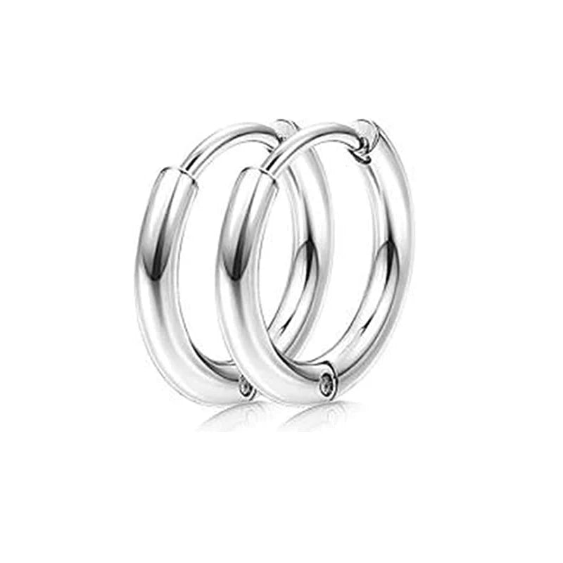 Edelstahl Huggie Hoop Ohrringe für Männer Frauen
