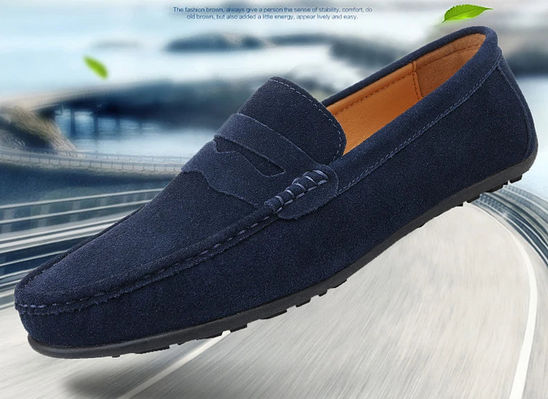 Männer Casual Schuhe Mode Männer Schuhe Handgemachte Wildleder Echtes Leder Herren Loafer Mokassins Slip Auf männer Wohnungen Männlich Fahren Schuhe