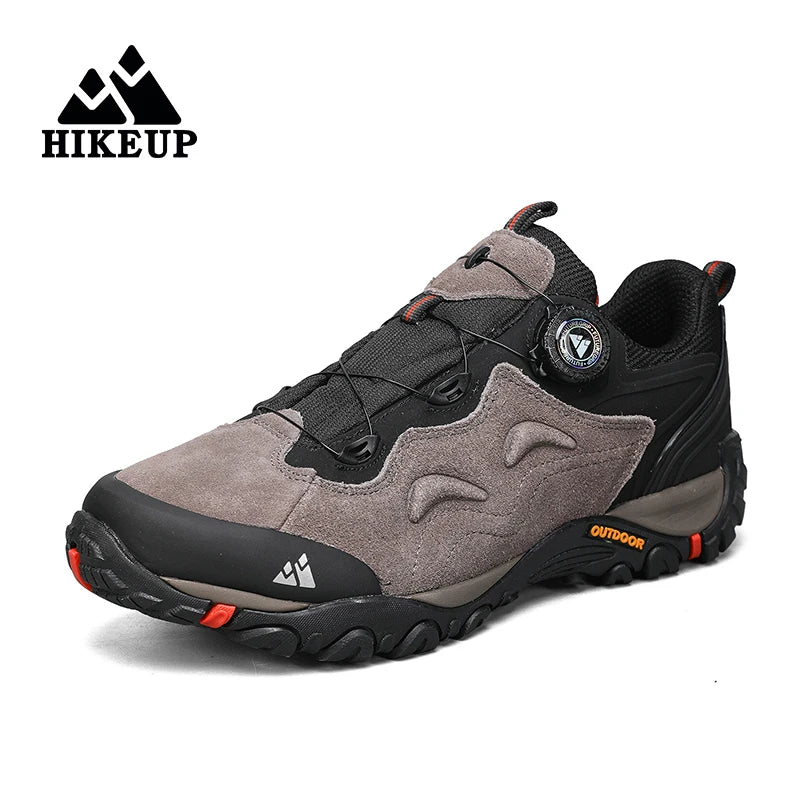 HIKEUP-Lederschuhe für Herren, Outdoor-Wanderschuhe, Touristentreckingsneaker, Bergsteigen, Trail-Joggingschuhe, Spannschloss