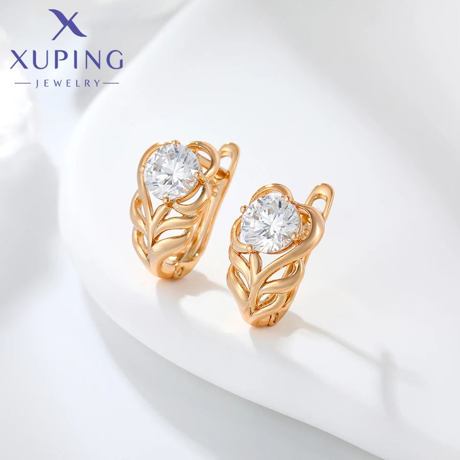 Goldfarbene Huggie-Ohrringe