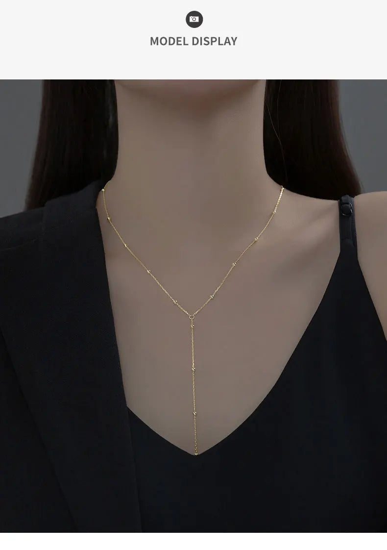 La Monada Damen-Halskette, 925er Silber, Ketten, Frau am Hals, minimalistischer Kettenanhänger, edler Schmuck für Frauen, Halskette, Silber, Mädchen