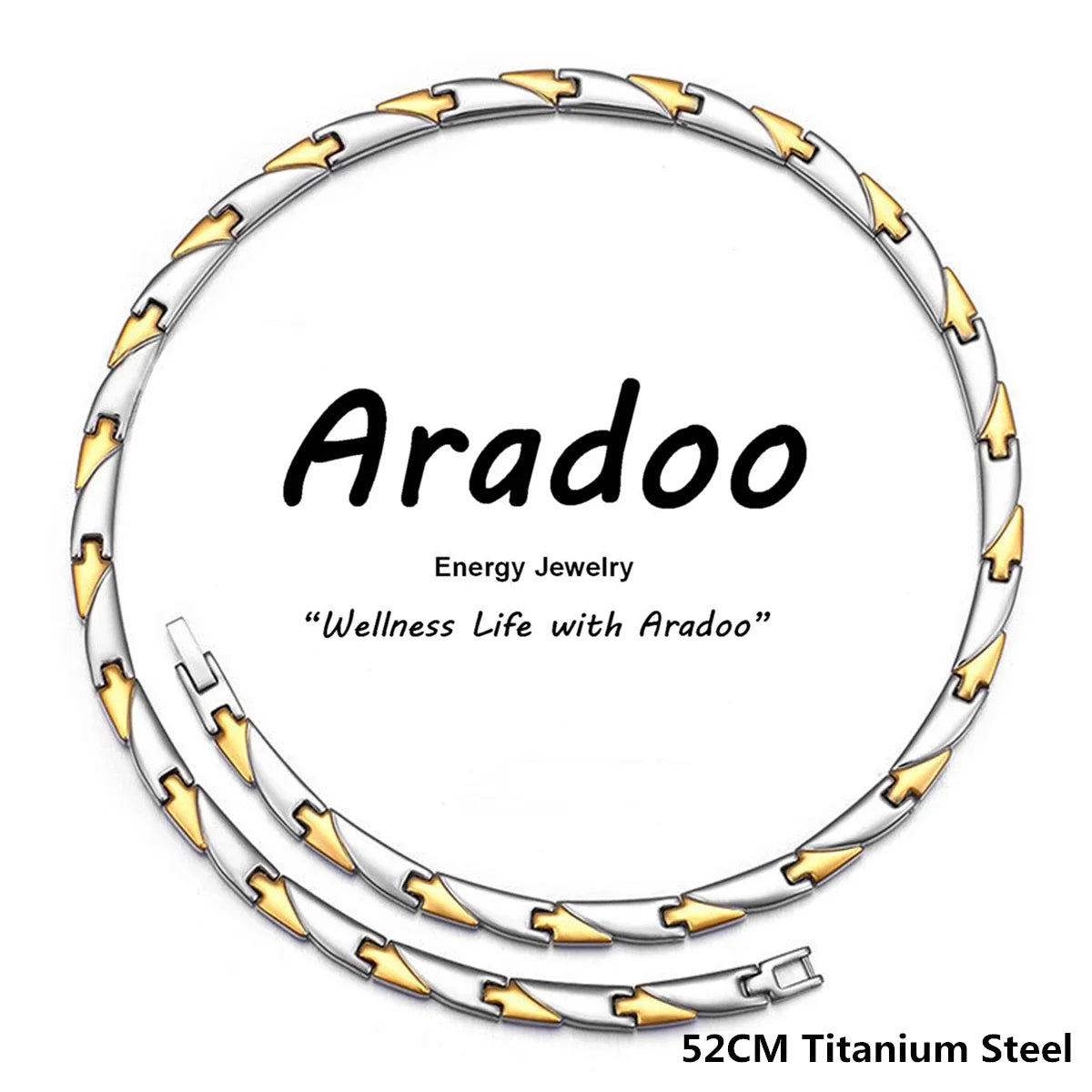 ARADOO Titan Stahl Zirkonia Magnetische Halskette Hämatit Therapie Edelstahl Halsband Halskette Kragen