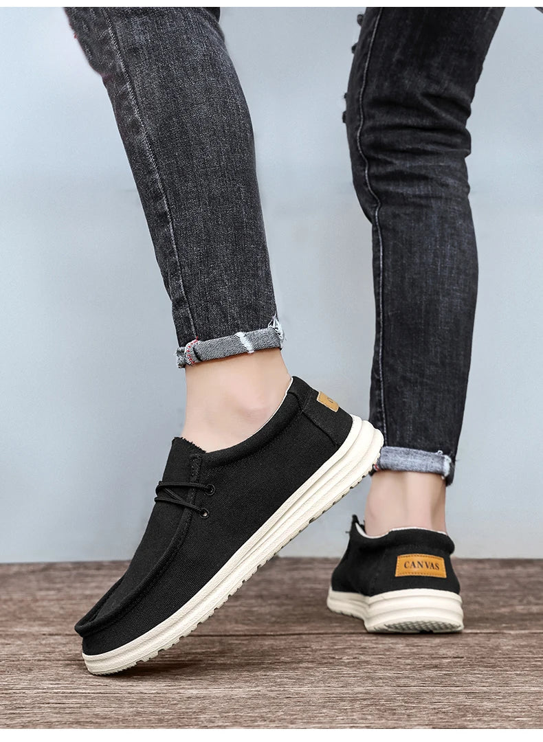 2025 neue männer Turnschuhe Sommer Atmungsaktive Männer Laufschuhe Stoff Licht Keine-Rutsch Komfortable Outdoor Walking Schuhe Loafer