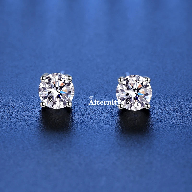 18K vergoldete Ohrringe S925 Sterling Silber D Farbe VVS1 Zirkon Ohrstecker für Frauen wie glänzend wie Diamant-Hochzeitsschmuck
