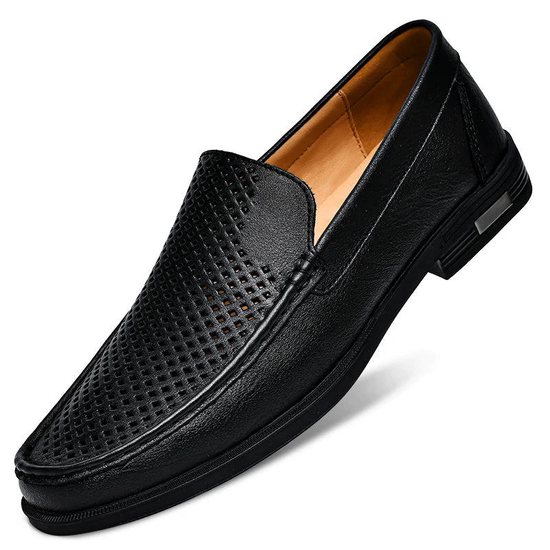 Echt leder Slip on Slipper Männer formelle Kleid Schuhe Büro fahren Hochzeits feier Mocasines Hombre große Größe Freizeit schuhe