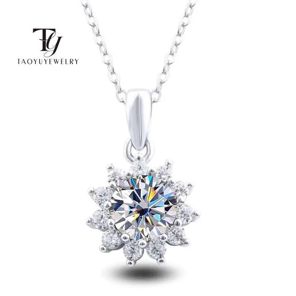 Echte 2,8 Karat blaugrüne Farbe Moissan ite Anhänger Halskette für Frauen s925 Silber Labor Diamant kette Halsketten edlen Schmuck