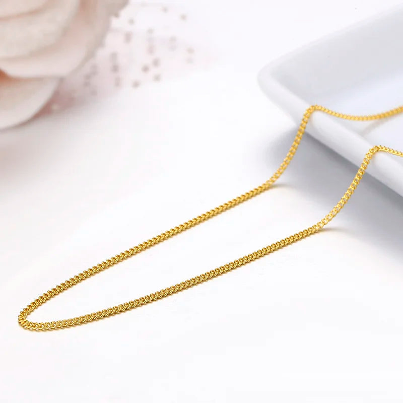 45 cm-60 cm 1,4mm Dünne 925 Sterling Silber Gelb Gold Farbe Panzerkette Choker Halskette Frauen Mädchen schmuck Kolye Collares Collier