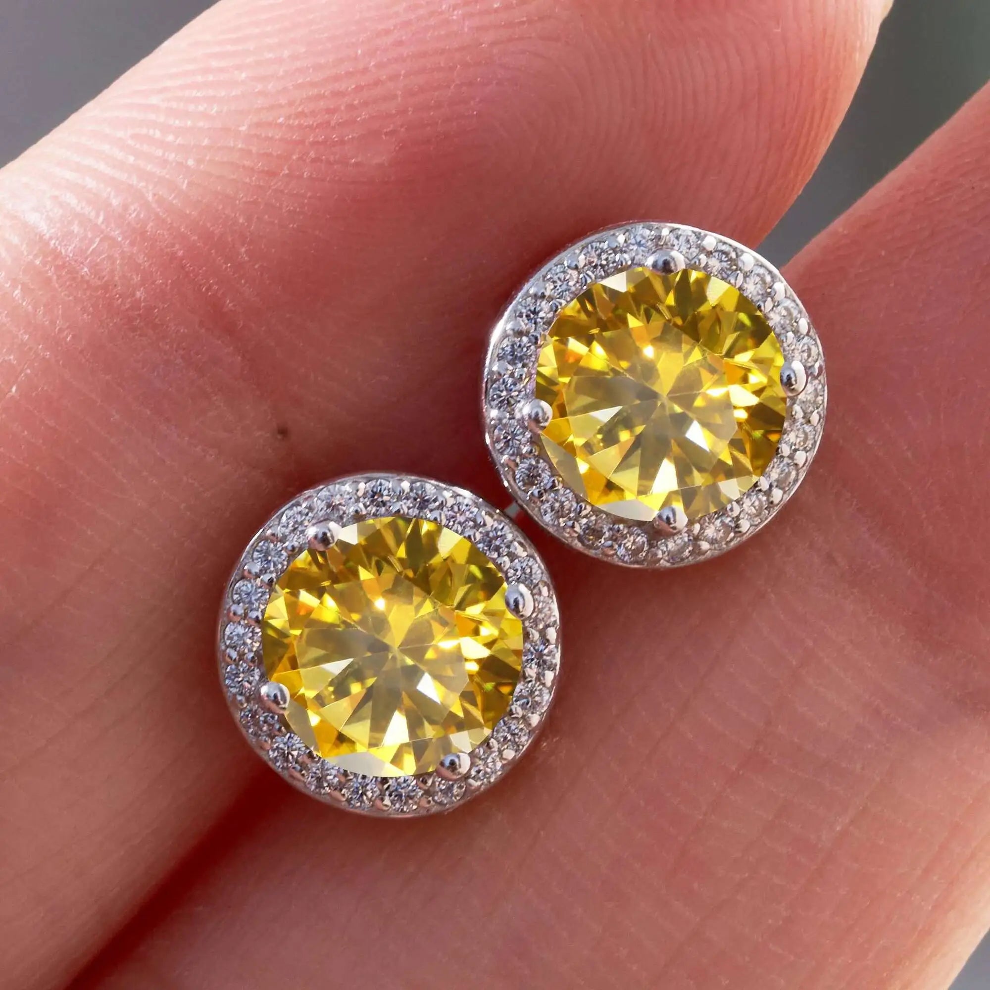 925 Sterling Silber 1 Karat Moissan ite runde Ohrringe Verlobung Hochzeit tägliche Arbeit Party Reisen luxuriöses Geschenk für Frauen