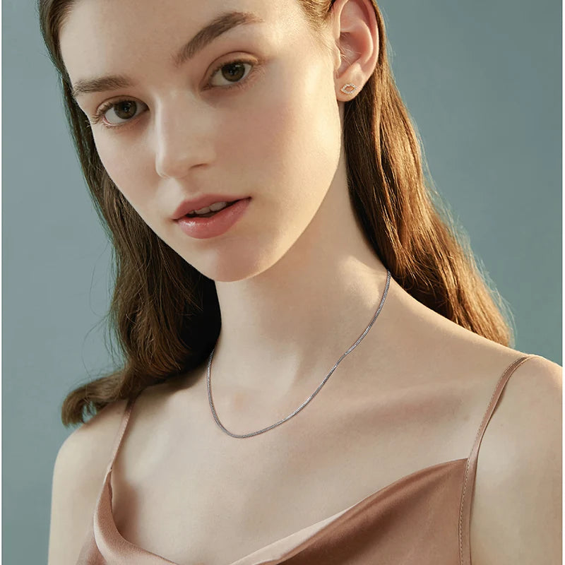 ORSA JEWELS Chopin-Kette aus echtem 925er-Sterlingsilber, minimalistischer Stil, 925-Chopin-Kette, 40–60 cm, SC53