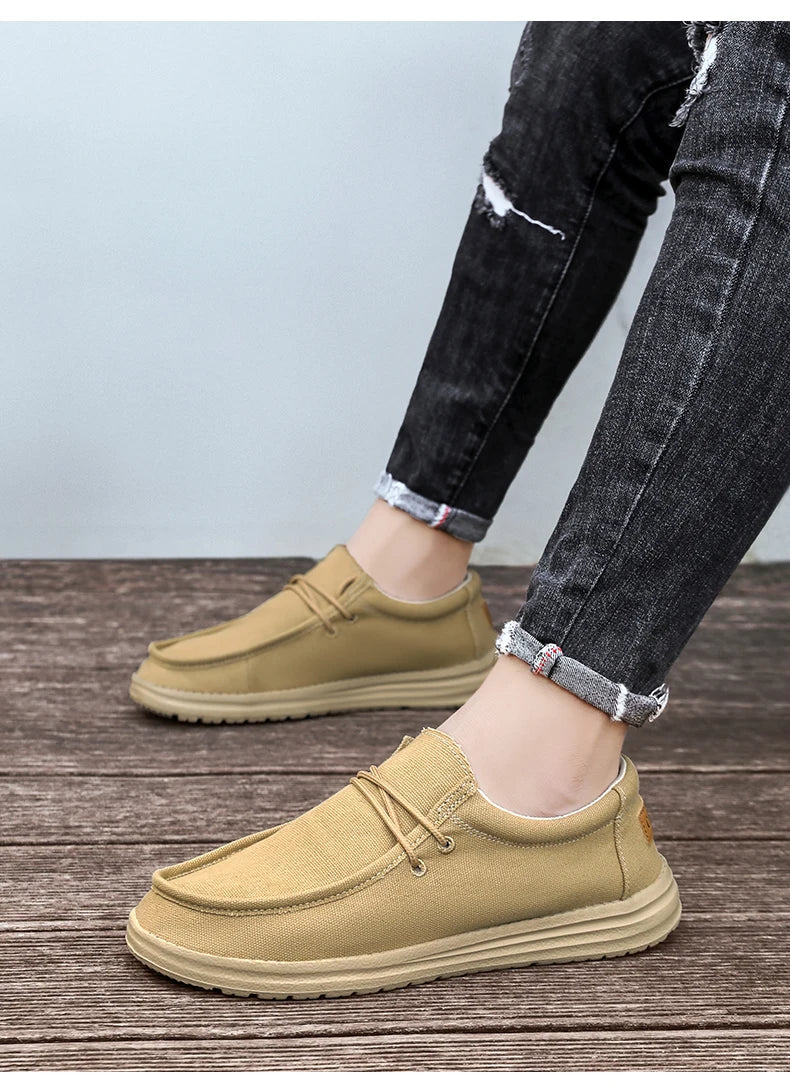 2025 neue männer Turnschuhe Sommer Atmungsaktive Männer Laufschuhe Stoff Licht Keine-Rutsch Komfortable Outdoor Walking Schuhe Loafer