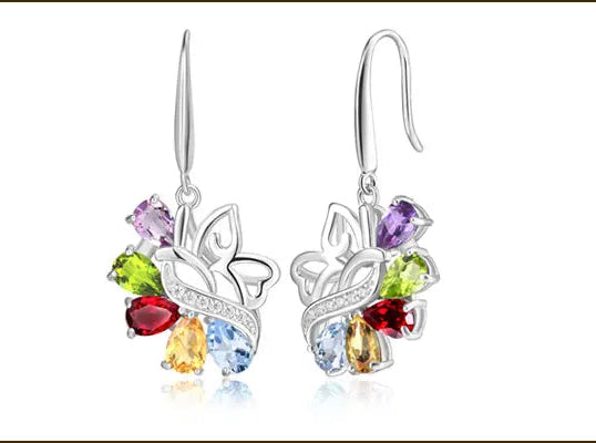 Potiy 925 Sterling Silber Edelstein Schmuckset